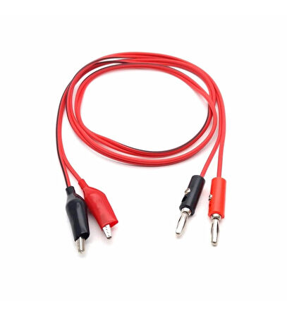 Güç Kaynağı Kablosu 100cm - Banana - Krokodil Kırmızı/Siyah