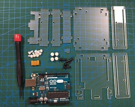 Arduino UNO Şeffaf Akrilik Pleksi Kutu - Vida-Somun Dahil