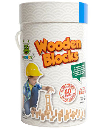 Woodoy Kovalı Ahşap Natural Bloklar 60 Parça KR 026
