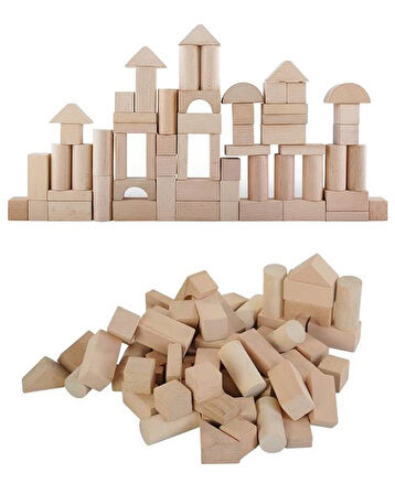 Woodoy Kovalı Ahşap Natural Bloklar 60 Parça KR 026