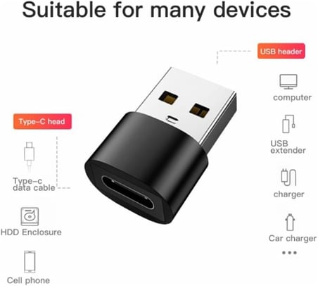 ADS-613 USB 3.1 To Type-C 10 Gbps Gen2 Yüksek Hızlı Data Şarj Çevirici Dönüştürücü Adaptör Siyah