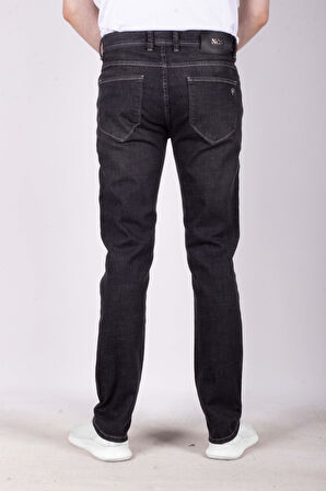 Erkek Kot Pantolon Slim Fit Siyah Düz Paça 5 Cepli Jean NCS JEANS 2255 6138