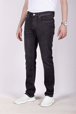 Erkek Kot Pantolon Slim Fit Siyah Düz Paça 5 Cepli Jean NCS JEANS 2255 6138