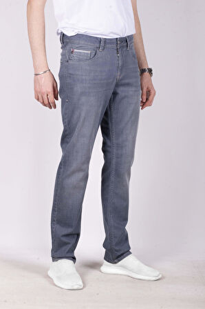 Erkek Kot Pantolon Slim Fit Gri Düz Paça 5 Cepli Jean NCS JEANS 2255 6138