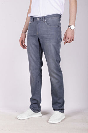 Erkek Kot Pantolon Slim Fit Gri Düz Paça 5 Cepli Jean NCS JEANS 2255 6138