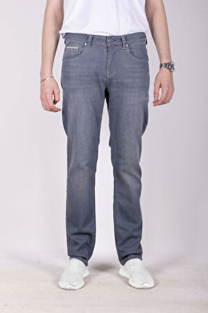 Erkek Kot Pantolon Slim Fit Gri Düz Paça 5 Cepli Jean NCS JEANS 2255 6138