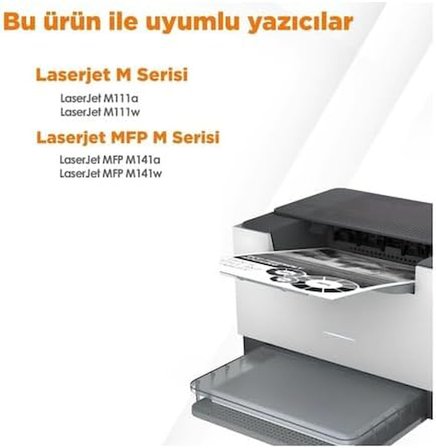 Hp Laserjet Mfp M141W ile uyumlu Muadil Chipli Toner - W1500A - 150A ile uyumlu Chipli Muadil Toner Siyah