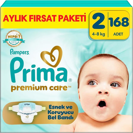 Bebek Bezi Premium Care 2 Numara 168 Adet Aylık Fırsat Paketi