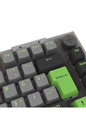 Hawk Gaming HK610 Gateron Switch RGB LCD Tri-Mode Kablosuz/Bluetooth %75 Gaming Klavye