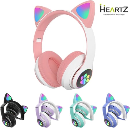H10 CAT KEDİLİ LED IŞIKLI KAFAÜSTÜ BLUETOOTH KULAKLIK (TOZ PEMBE)