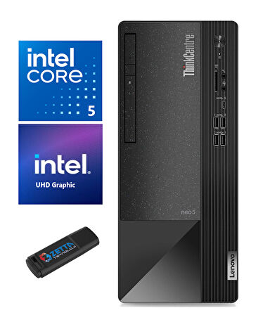 Lenovo Thınkcentre Neo 50T Gen4 Intel İ5-12500 16GB 512GB SSD Windows 11 Pro Masaüstü Bilgisayar W12JB005BTRW07+Zetta  USB Bellek