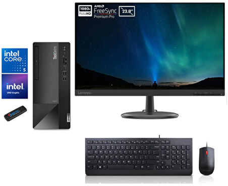 Lenovo Thınkcentre Neo 50T Gen4 Intel İ5-12500 8gb 256GB SSD 23.8 Monitör Windows 11 Pro Masaüstü Bilgisayar WM12JB005BTRW01+Zetta  USB Bellek