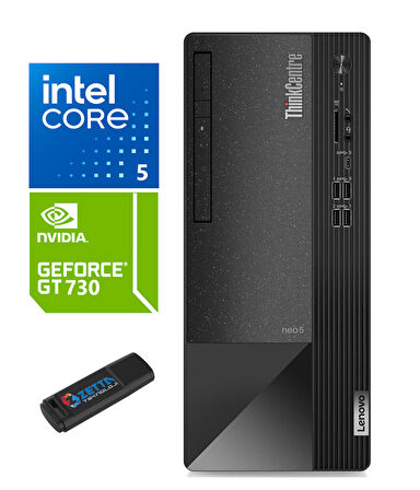 Lenovo Thınkcentre Neo 50T Gen4 Intel İ5-12500 64GB 2tb SSD 4GB/GT730 Freedos Masaüstü Bilgisayar WG12JB005BTRF24+Zetta  USB Bellek