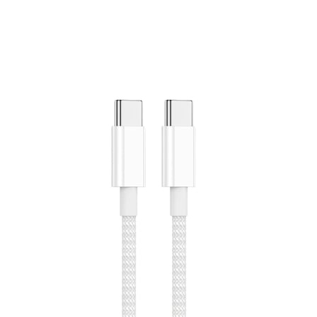 Type C-C, ÖRGÜLÜ, GÜÇLENDİRİLMİŞ BOYUN, 1 Metre 60Watt PD Hızlı Şarj &amp; Data Kablosu, iPhone 15/16 ve Android İçin (100 CM)