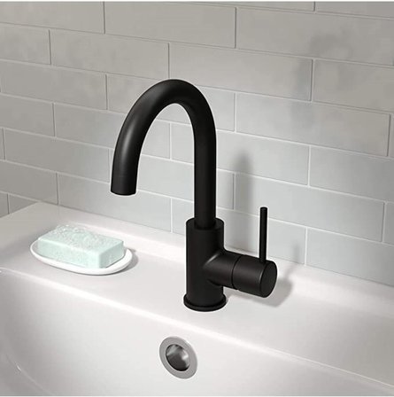 Vermilion Series Siyah Lavabo Bataryası, Çift Su Girişli, 5 Yıl Garantili