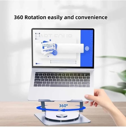 Alüminyum 360 Derece Ayarlanabilir Metal Laptop Standı Rgb Çift Fanlı Sogutucu Premium Serisi Notebook Tutucu