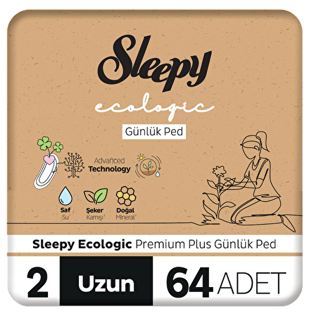 Sleepy Ecologic Premium Plus 64'lü Günlük Ped