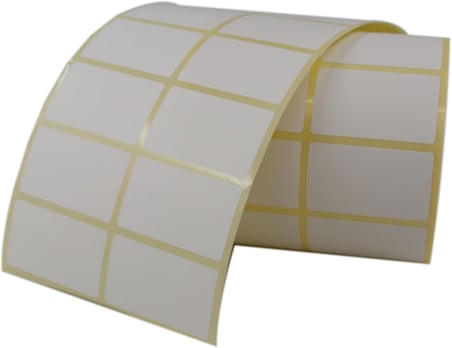 Kuşe Etiket 50mm x 30mm Ruloda 3000 Adet Yan Yana 2 li 40mm Kuka Çapında Barkod Yazıcı Etiketi