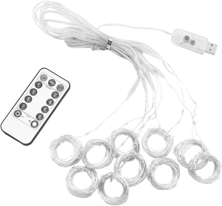 Perde Led 3MX3M Günışığı 300 Adet led 8 Fonksiyonlu Usb 10 Sarkıt
