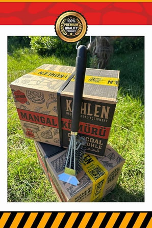 Mangal Izgara Barbekü Temizleme Fırçası Kazıyıcı - 41 cm, Dayanıklı Sap, 360° Temizlik