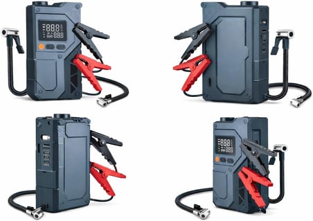 12000mAh Akü Takviye ve Lastik Şişirme Kompresörü – 4’ü 1 Arada Jump Starter, 150 PSI Dijital Hava Pompası, Powerbank, LED Fener, Taşınabilir Araç Akü Takviye Cihazı CS 70 Plus Max