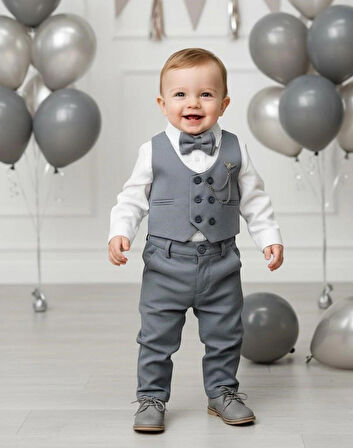 ERKEK BEBEK ÇOCUK AKSESUARLI TAKIM ELBİSE SET 