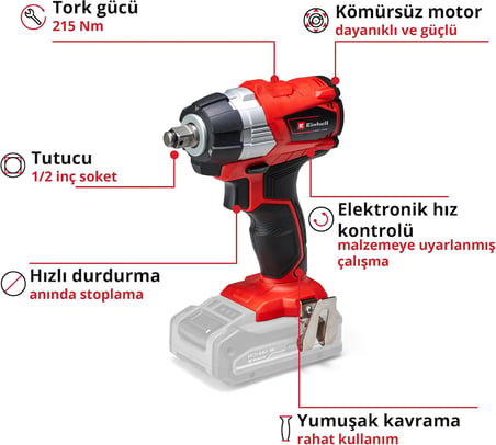 Einhell Professional Akülü Darbeli Somun Sıkma TP-CW 18 Li BL Solo 4510040