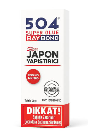 504 Süper Japon Yapıştırıcısı, 20 gr, Ultra Jel, Ahşap, MDF, Plastik, Metal, Cam, Kauçuk, Deri İçin Hızlı Kuruyan, Endüstriyel Yapıştırıcı, Ekonomik