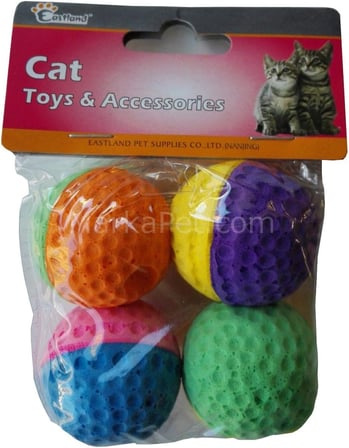 Eastland İki Renkli Kedi Oyuncak Sünger Top 4 Lü