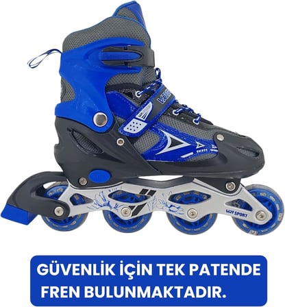 VR1 - Metal 2+2 Işıklı 3in1 Ayarlanabilir Çocuk Pateni 2+1+1/2+2 Silikon Tekerli Uç Korumalı
