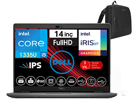 Dell Latitude 3450 Intel Core I5 1335U 64GB Ddr5 4tb SSD  14" Fhd IPS Freedos Taşınabilir Bilgisayar WN012L54501420+ZETTAÇANTA
