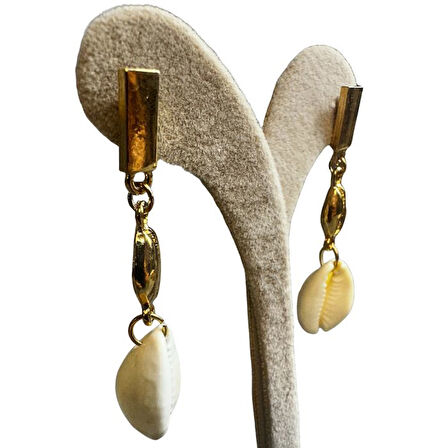 Uretti - İREM 3914 4382 Midye Kabuğu Sallantılı Uzun Küpe