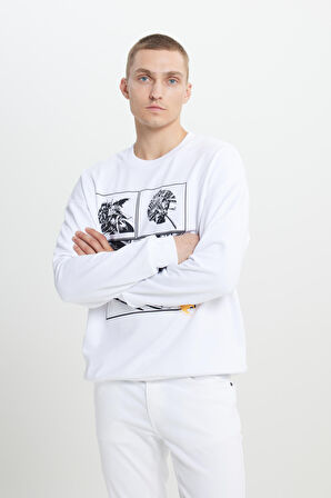 Batman Lisanslı 3 İplik Loose Fit Bol Kesim Pamuklu Bisiklet Yaka Sweatshirt