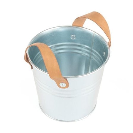 Retro Time Galvaniz Saksı - Gri - 16x14 cm