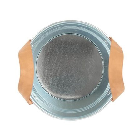 Retro Time Galvaniz Saksı - Gri - 16x14 cm