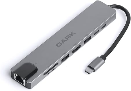 USB 3.1 Type-C 8 in 1 Ethernet/HDMI/TF SD Kart Okuyucu/USB 3.0 - USB 2.0 / USB-C &amp; USB-C PD Dönüştürücü Çevirici HUB (DK-AC-U31X40)