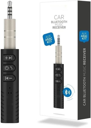 3.5mm Aux to Jack Bluetooth Araç Kiti (Düz Girişli)