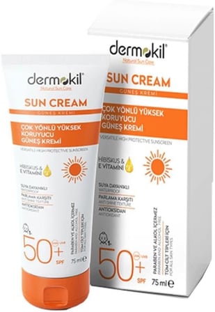Dermokil Sun Cream SPF 50 Çok Yönlü Yüksek Koruyucu Güneş Kremi (75 ml)