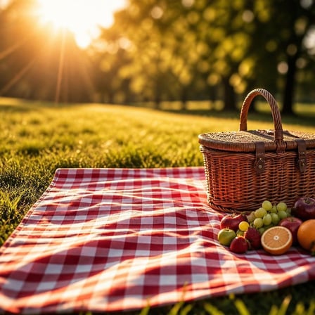 Katlanabilir Su Geçirmez Piknik Matı - Çanta Formlu Plaj ve Kamp Örtüsü - 205x160 cm, Kareli (Kırmızı)