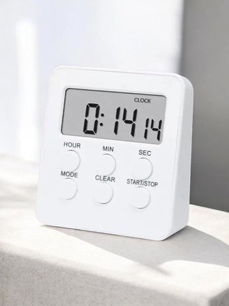 MR LED Ekranlı Dijital Masa Saati &amp; 2 Alarm Kademeli Kronometre Seti – Alarm, Tarih, Sıcaklık Göstergeli Modern Masa Saat Seti (BEYAZ Kronometre)