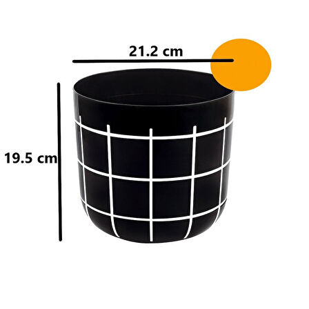 Omnipazar KRS-213 Dekoratif Karo Desenli Saksı 4.8 Litre No 3
