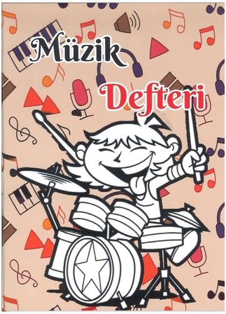 Müzik Defteri Büyük Boy A4 40 Yaprak Karton Kapak Sol Anahtarlı Kareli Müzik Defteri 1 Adet Ten Rengi