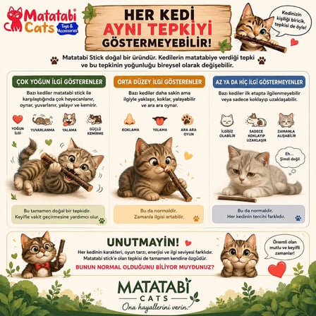 Mini Sticks 5’li |Doğal ince Matatabi çubuğu Kedi Oyuncağı | İnce Çiğneme Çubuğu | Kedi Diş Bakımı | 12 cm