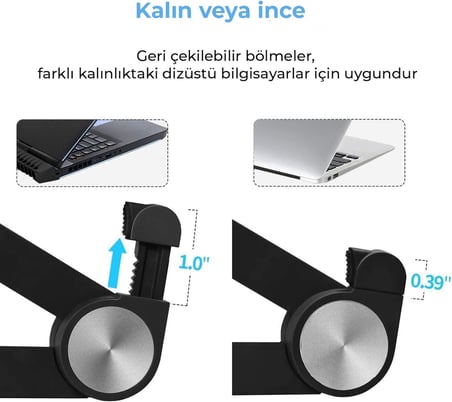 SAIJI X1 Laptop Sehpası, Katlanabilir, Tablet Sehpası, Alüminyum Alaşım, Online Sınıf Çalışması, Duruşu İyileştirme, Isı Dağılımı Macbook, iPad ve 10-15,6 inç Olan Tüm Cihazlar ile Uyumlu. Siyah