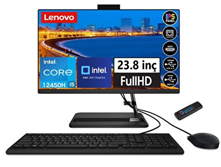 Lenovo Ideacentre Aıo 3 24IAP7 Intel Core I5 12450H 16GB Ram 512GB SSD 23.8 Fhd IPS Freedos All In One Bilgisayar FF0GH00TJTX02+ZETTAUSBBELLEK