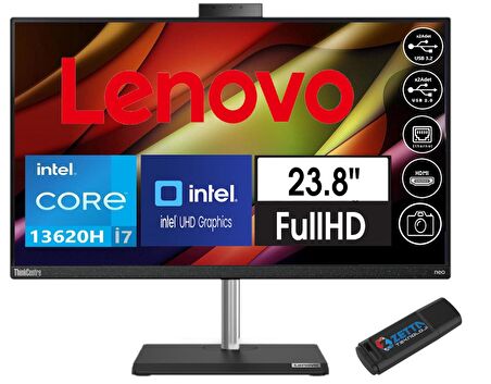 Lenovo Neo 30A 24 Gen4 Intel Core I7 13620H 32GB Ram 2tb SSD 23.8 Fhd IPS Freedos All In One Bilgisayar 12K0A05CTRW08+ZETTAUSBBELLEK