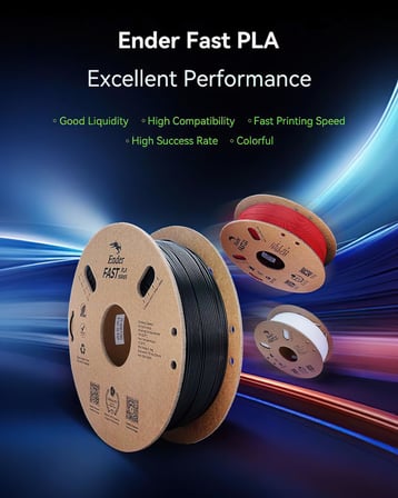 Creality Ender Fast PLA Filament 1,75mm, 3D Yazıcı Filamenti 300mm/s'ye kadar Yüksek Hız, Geri Dönüştürülebilir Karton Makara, Çoğu FDM 3D Yazıcıya Uygun - 1kg (2,2lb) Turuncu