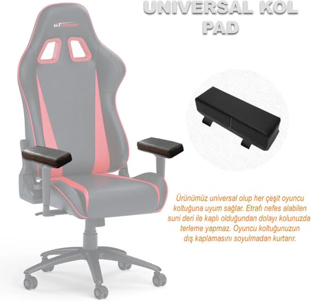 Microcase 3D Ortopedik Oto Araç Oyuncu Koltuk Kol Dayama Padi 2 Adet AL4338 Siyah