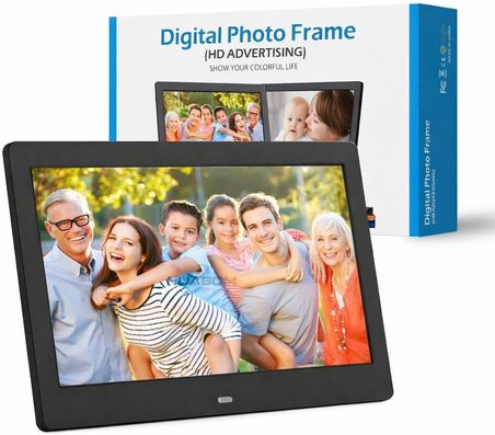 Dijital Fotoğraf Çerçevesi, 7 İnç / 10 İnç, Siyah, USB ve SD Kart Destekli, Video Müzik Saat Takvim, Kumandalı (İnç, 10)