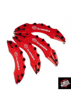 Kaliper Kapağı 4'lü Set, Kırmızı, Ön 28 cm Arka 24 cm, Isıya Dayanıklı ABS